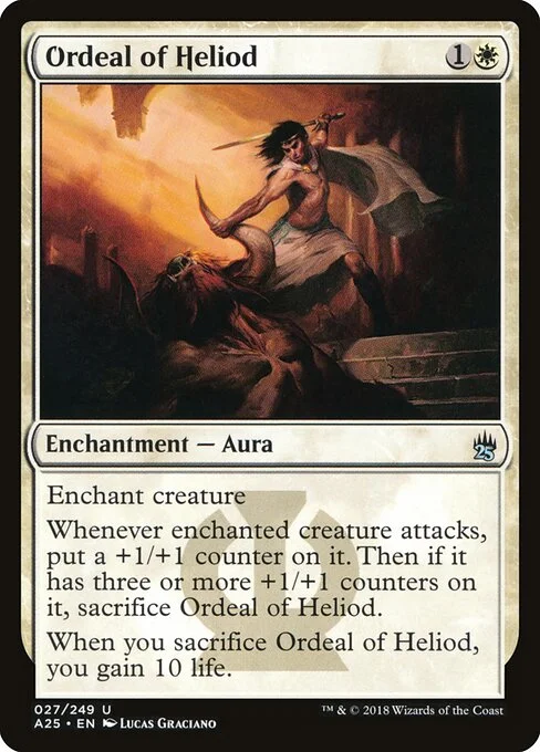 Ordeal of Heliod, carta Magic di tipo Enchantment — Aura illustrata da Lucas Graciano