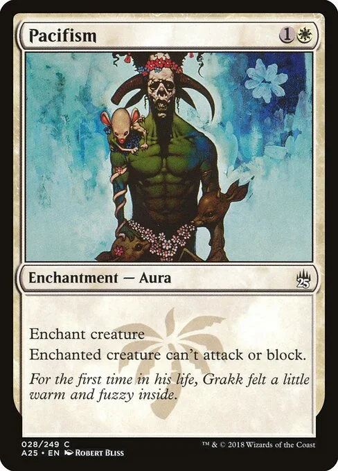 Pacifism, carta Magic di tipo Enchantment — Aura illustrata da Robert Bliss
