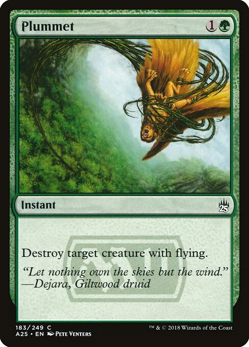 Plummet, carta Magic di tipo Instant illustrata da Pete Venters
