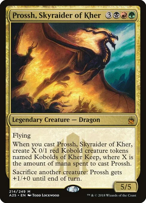 Prossh, Skyraider of Kher, carta Magic di tipo Legendary Creature — Dragon illustrata da Todd Lockwood