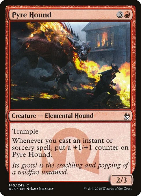 Pyre Hound, carta Magic di tipo Creature — Elemental Dog illustrata da Jama Jurabaev
