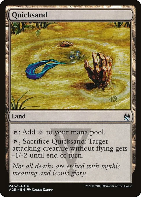 Quicksand, carta Magic di tipo Land illustrata da Roger Raupp