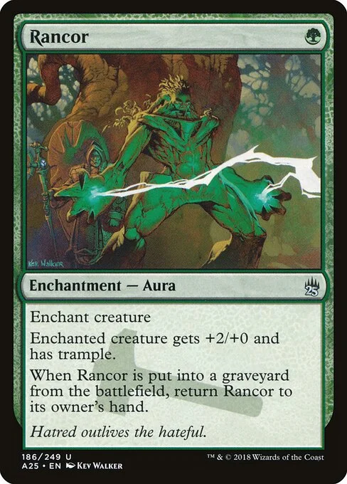 Rancor, carta Magic di tipo Enchantment — Aura illustrata da Kev Walker