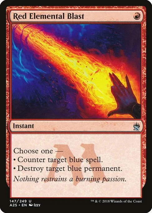 Red Elemental Blast, carta Magic di tipo Instant illustrata da Izzy