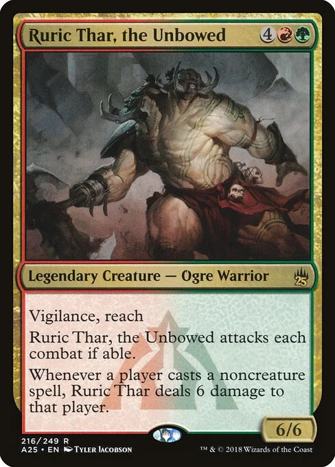 Ruric Thar, the Unbowed, carta Magic di tipo Legendary Creature — Ogre Warrior illustrata da Tyler Jacobson