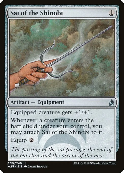 Sai of the Shinobi, carta Magic di tipo Artifact — Equipment illustrata da Brian Snõddy