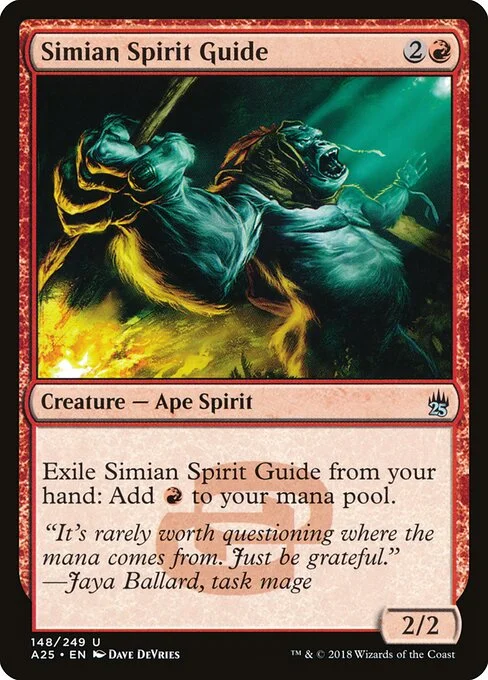 Simian Spirit Guide, carta Magic di tipo Creature — Ape Spirit illustrata da Dave DeVries