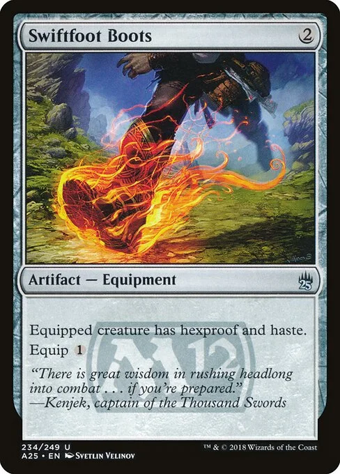 Swiftfoot Boots, carta Magic di tipo Artifact — Equipment illustrata da Svetlin Velinov