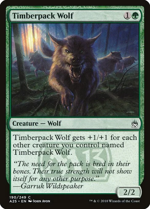 Timberpack Wolf, carta Magic di tipo Creature — Wolf illustrata da John Avon