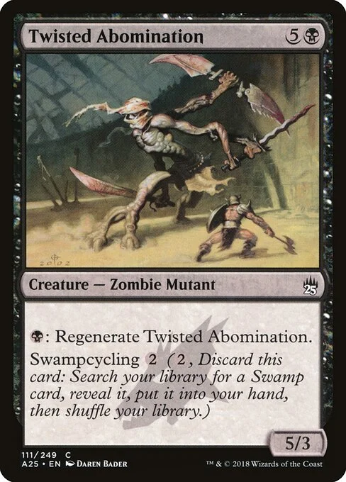 Twisted Abomination, carta Magic di tipo Creature — Zombie Mutant illustrata da Daren Bader