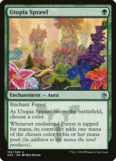 Utopia Sprawl, carta Magic di tipo Enchantment — Aura illustrata da Ron Spears