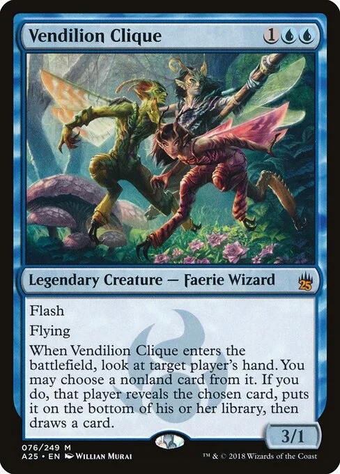 Vendilion Clique, carta Magic di tipo Legendary Creature — Faerie Wizard illustrata da Willian Murai