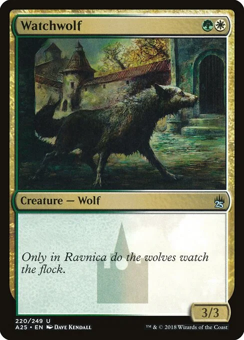 Watchwolf, carta Magic di tipo Creature — Wolf illustrata da Dave Kendall