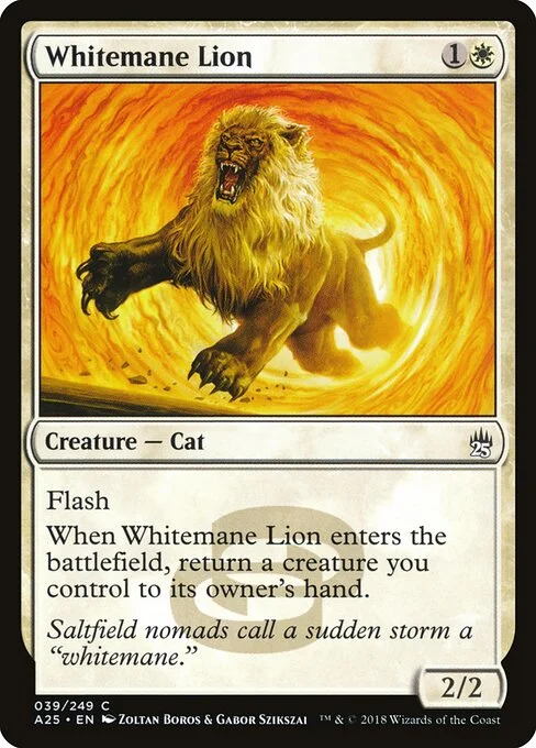 Whitemane Lion, carta Magic di tipo Creature — Cat illustrata da Zoltan Boros & Gabor Szikszai