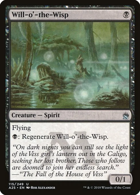 Will-o'-the-Wisp, carta Magic di tipo Creature — Spirit illustrata da Rob Alexander