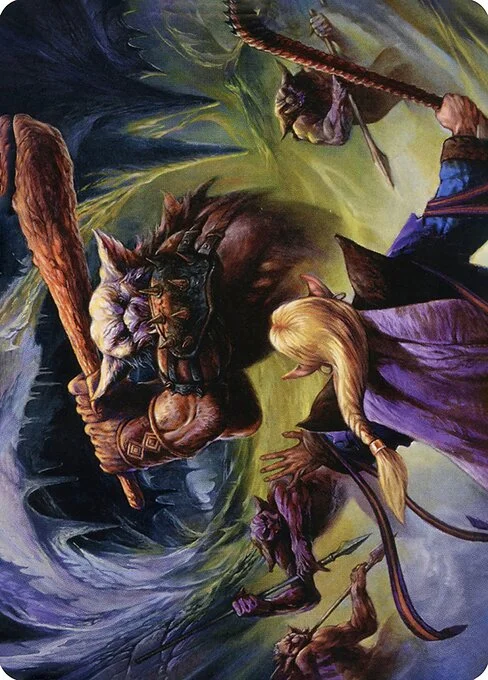 Den of the Bugbear // Den of the Bugbear, carta Magic di tipo Card // Card illustrata da Jeff Easley