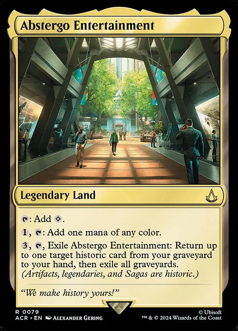 Abstergo Entertainment, carta Magic di tipo Legendary Land illustrata da Alexander Gering