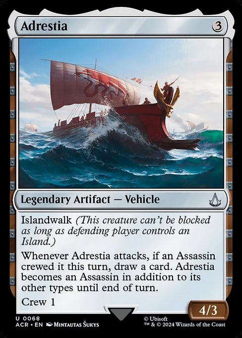 Adrestia, carta Magic di tipo Legendary Artifact — Vehicle illustrata da Mintautas Šukys