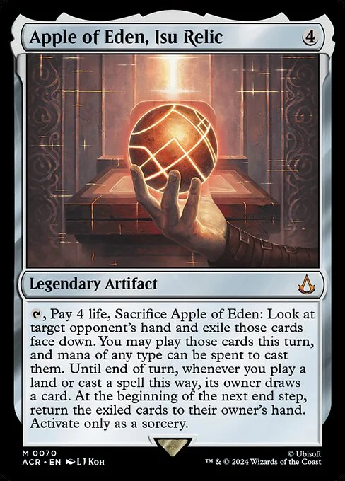 Apple of Eden, Isu Relic, carta Magic di tipo Legendary Artifact illustrata da L J Koh