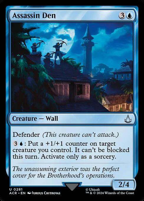 Assassin Den, carta Magic di tipo Creature — Wall illustrata da Jurijus Chitrovas