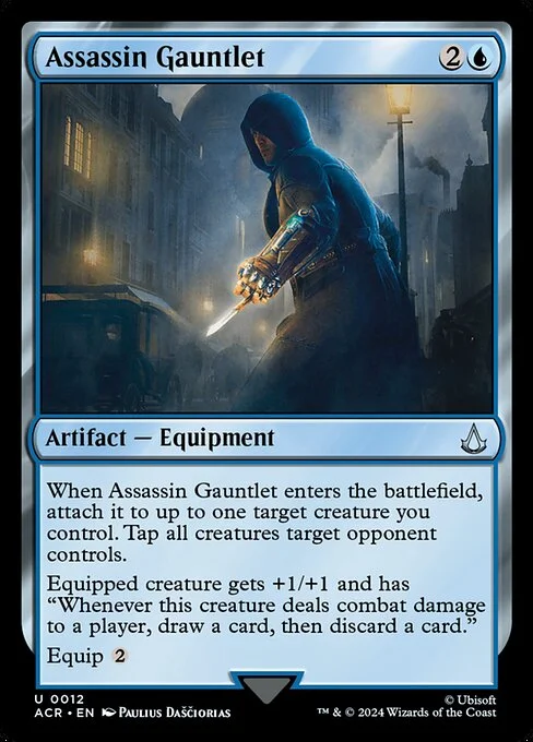 Assassin Gauntlet, carta Magic di tipo Artifact — Equipment illustrata da Paulius Daščioras