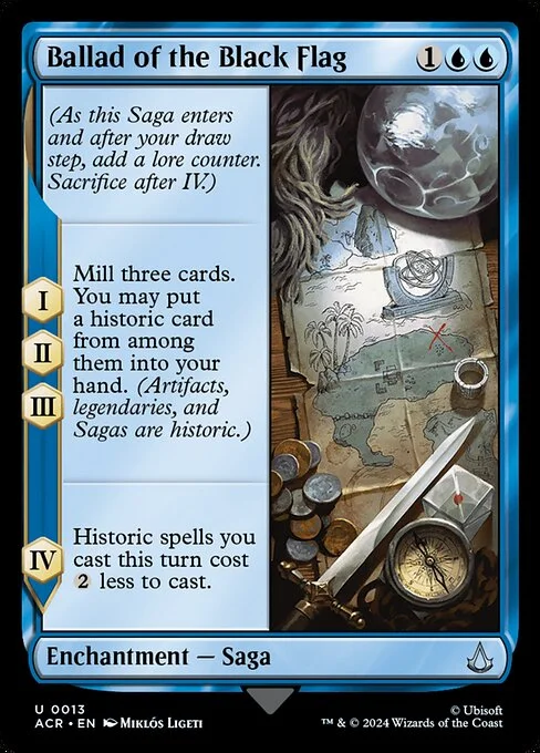 Ballad of the Black Flag, carta Magic di tipo Enchantment — Saga illustrata da Miklós Ligeti