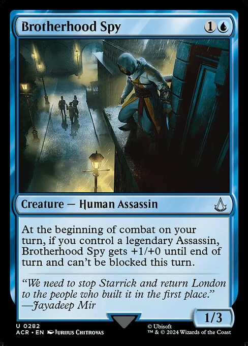 Brotherhood Spy, carta Magic di tipo Creature — Human Assassin illustrata da Jurijus Chitrovas