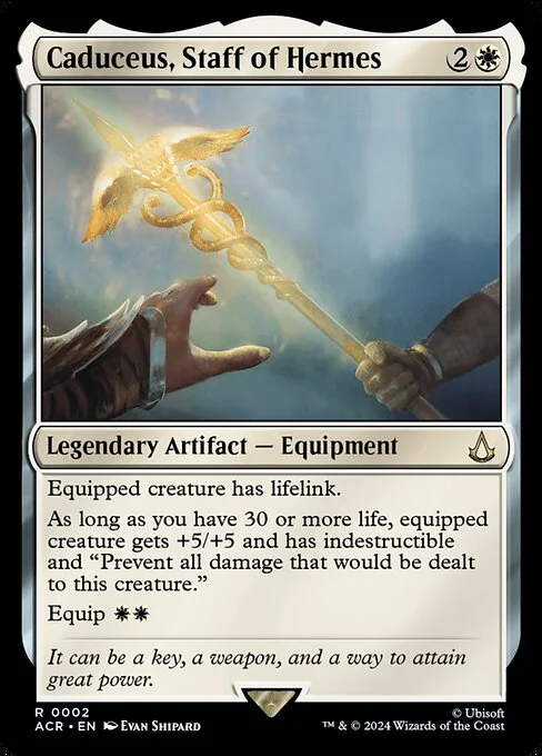 Caduceus, Staff of Hermes, carta Magic di tipo Legendary Artifact — Equipment illustrata da Evan Shipard