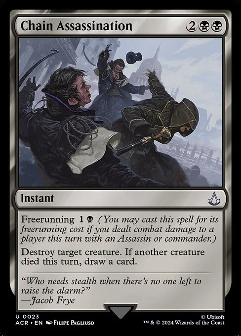 Chain Assassination, carta Magic di tipo Instant illustrata da Filipe Pagliuso