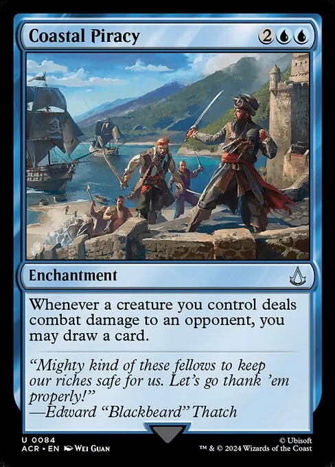 Coastal Piracy, carta Magic di tipo Enchantment illustrata da Wei Guan