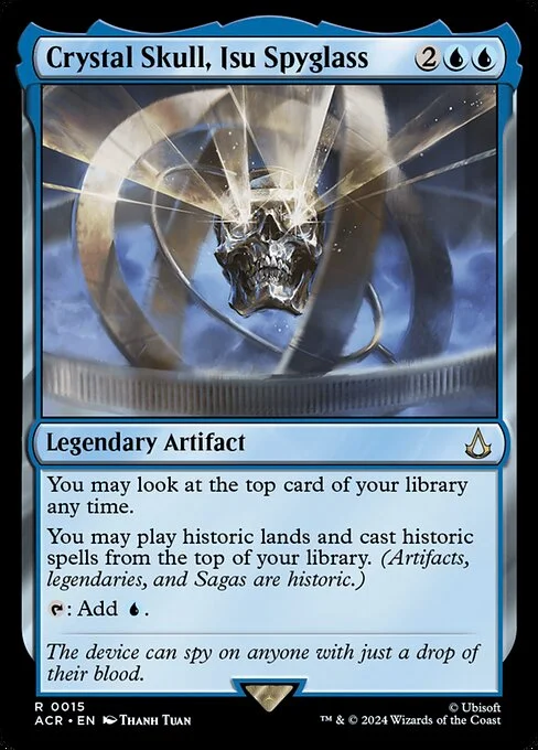 Crystal Skull, Isu Spyglass, carta Magic di tipo Legendary Artifact illustrata da Thanh Tuấn