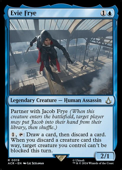 Evie Frye, carta Magic di tipo Legendary Creature — Human Assassin illustrata da Lie Setiawan