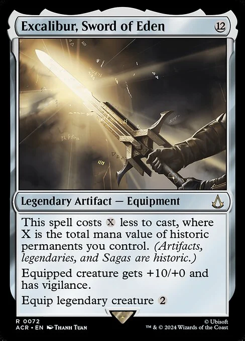 Excalibur, Sword of Eden, carta Magic di tipo Legendary Artifact — Equipment illustrata da Thanh Tuấn