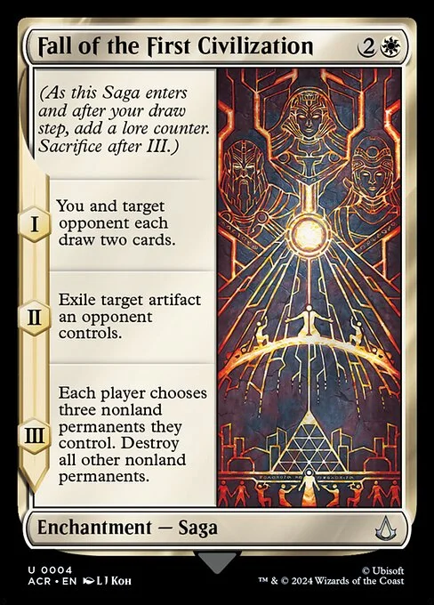 Fall of the First Civilization, carta Magic di tipo Enchantment — Saga illustrata da L J Koh