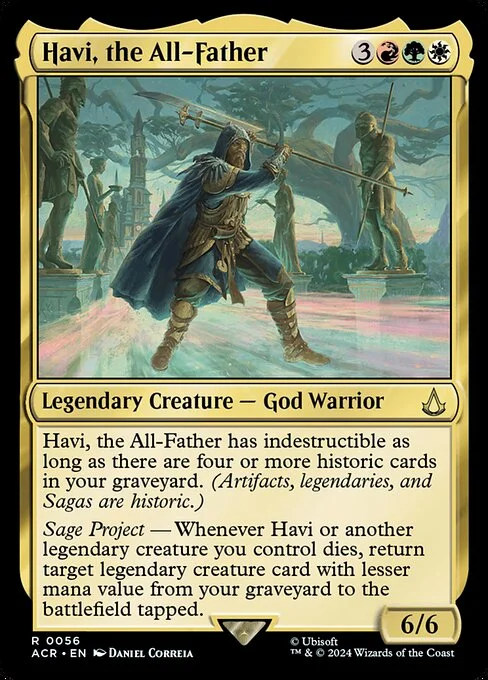 Havi, the All-Father, carta Magic di tipo Legendary Creature — God Warrior illustrata da Daniel Correia