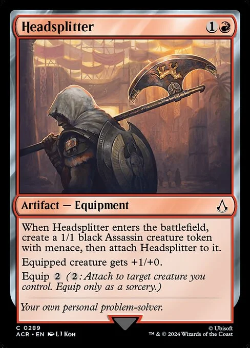 Headsplitter, carta Magic di tipo Artifact — Equipment illustrata da L J Koh