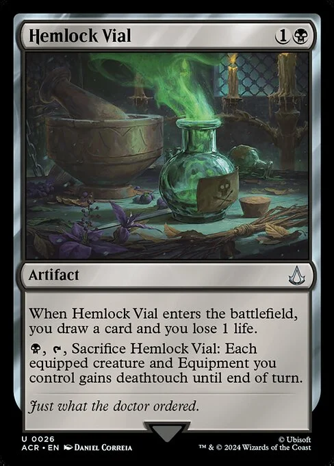Hemlock Vial, carta Magic di tipo Artifact illustrata da Daniel Correia