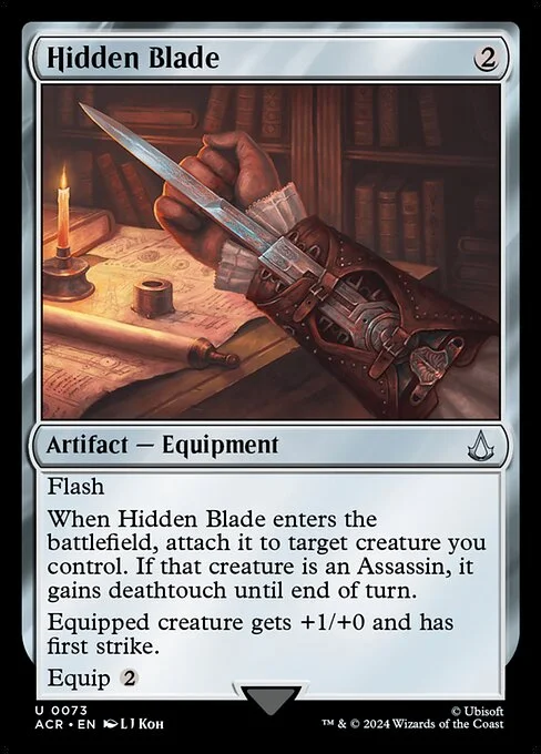 Hidden Blade, carta Magic di tipo Artifact — Equipment illustrata da L J Koh