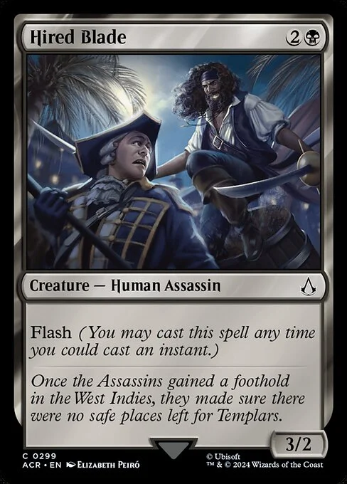 Hired Blade, carta Magic di tipo Creature — Human Assassin illustrata da Elizabeth Peiró