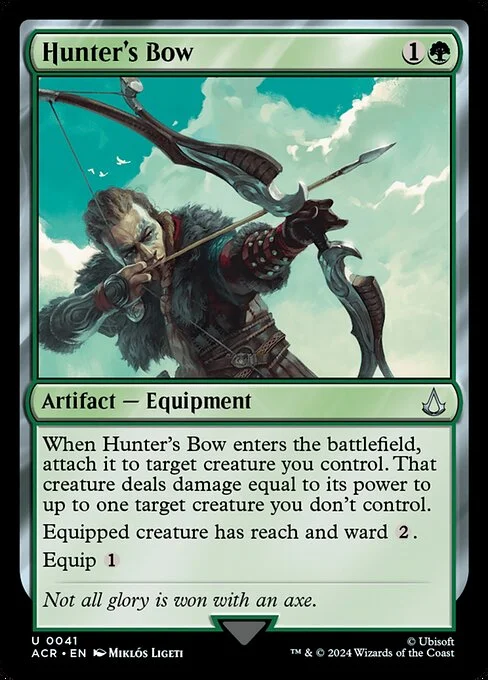 Hunter's Bow, carta Magic di tipo Artifact — Equipment illustrata da Miklós Ligeti