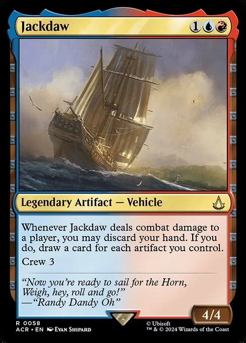 Jackdaw, carta Magic di tipo Legendary Artifact — Vehicle illustrata da Evan Shipard