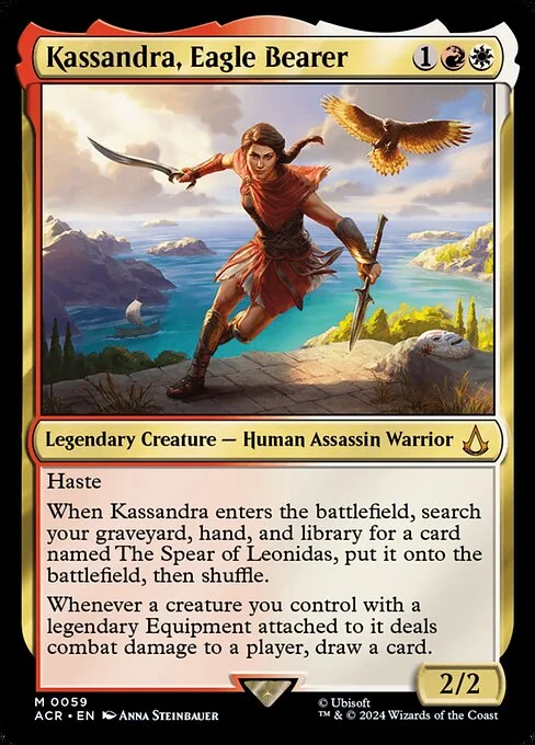 Kassandra, Eagle Bearer, carta Magic di tipo Legendary Creature — Human Assassin Warrior illustrata da Anna Steinbauer