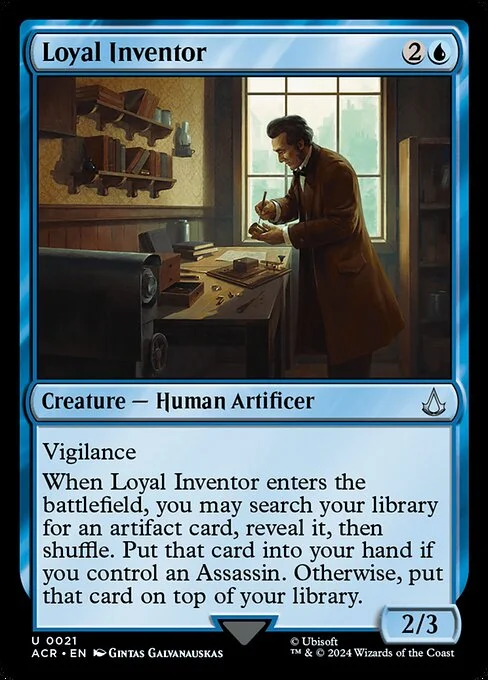 Loyal Inventor, carta Magic di tipo Creature — Human Artificer illustrata da Gintas Galvanauskas