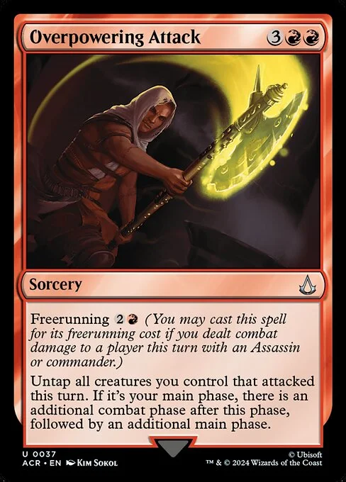 Overpowering Attack, carta Magic di tipo Sorcery illustrata da Kim Sokol