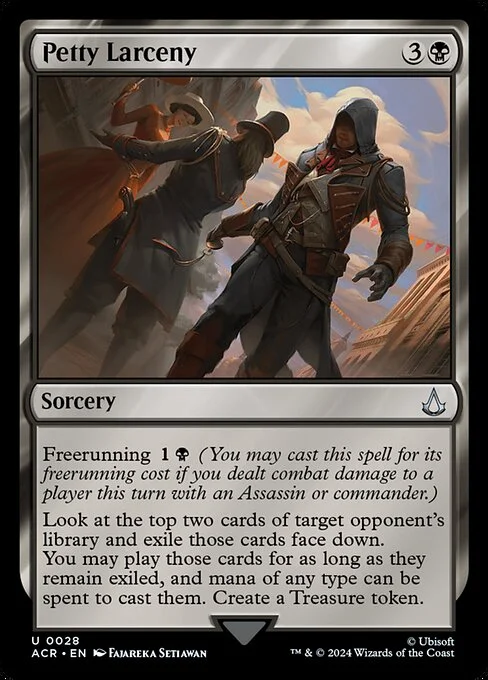 Petty Larceny, carta Magic di tipo Sorcery illustrata da Fajareka Setiawan
