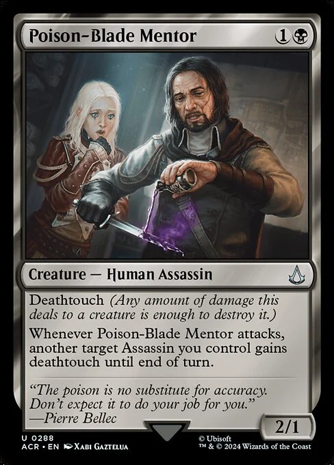 Poison-Blade Mentor, carta Magic di tipo Creature — Human Assassin illustrata da Xabi Gaztelua