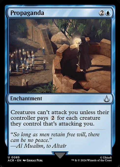 Propaganda, carta Magic di tipo Enchantment illustrata da Erikas Perl