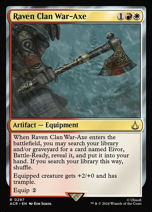 Raven Clan War-Axe, carta Magic di tipo Artifact — Equipment illustrata da Kim Sokol
