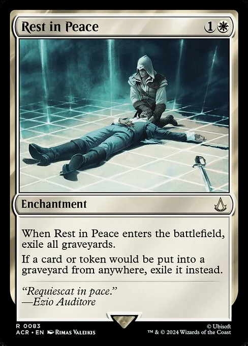 Rest in Peace, carta Magic di tipo Enchantment illustrata da Rimas Valeikis