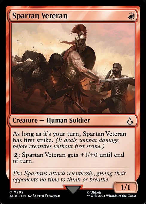 Spartan Veteran, carta Magic di tipo Creature — Human Soldier illustrata da Bartek Fedyczak